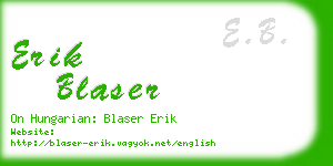 erik blaser business card